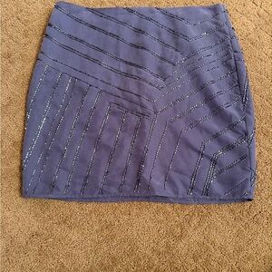 Banana Republic Purple Mini Skirt with Beaded Design